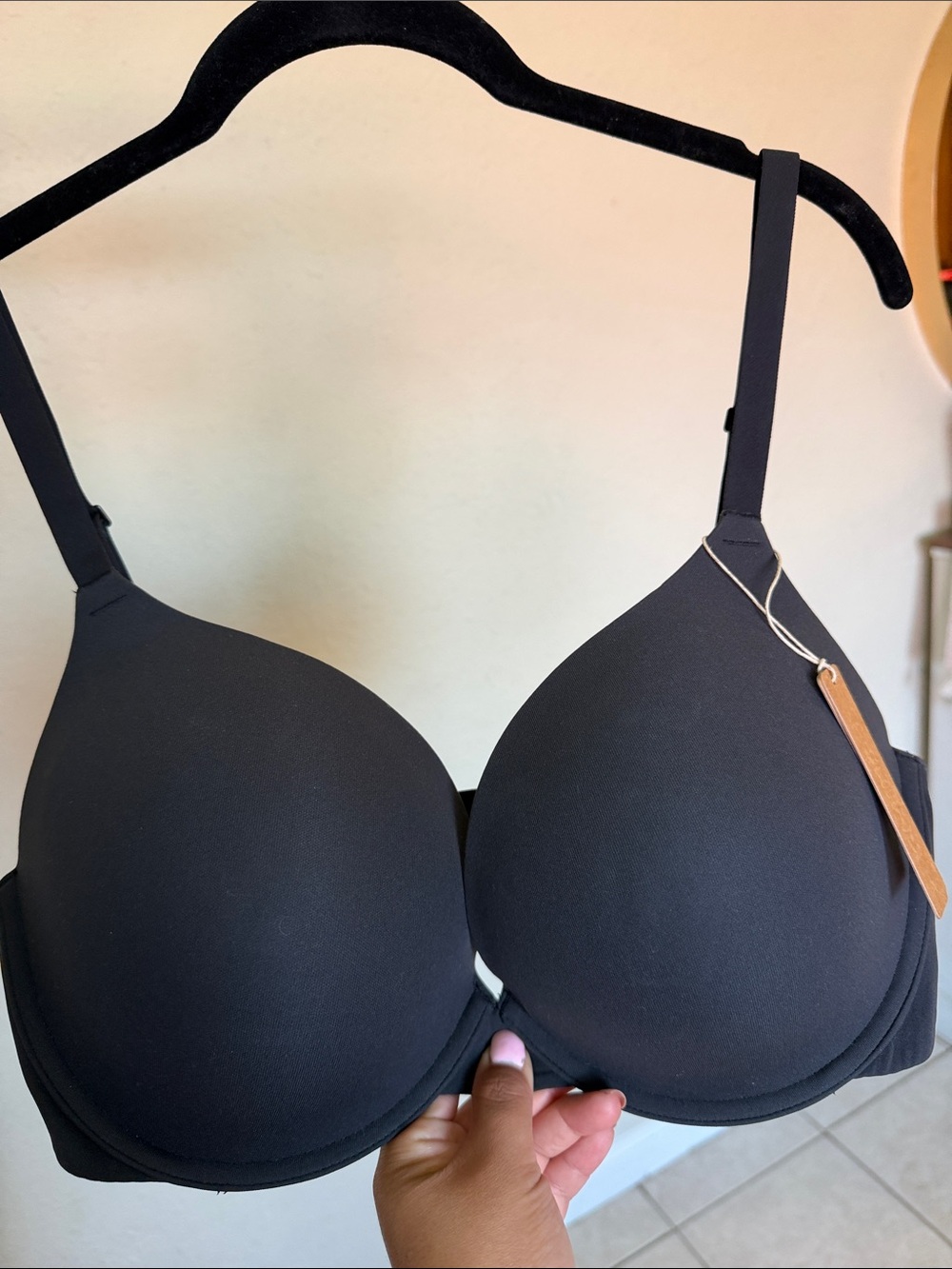 NWT SKIMS Fits Everybody Push-Up Demi T-Shirt Bra BR-UWR-2295 onyx Size 36DDD